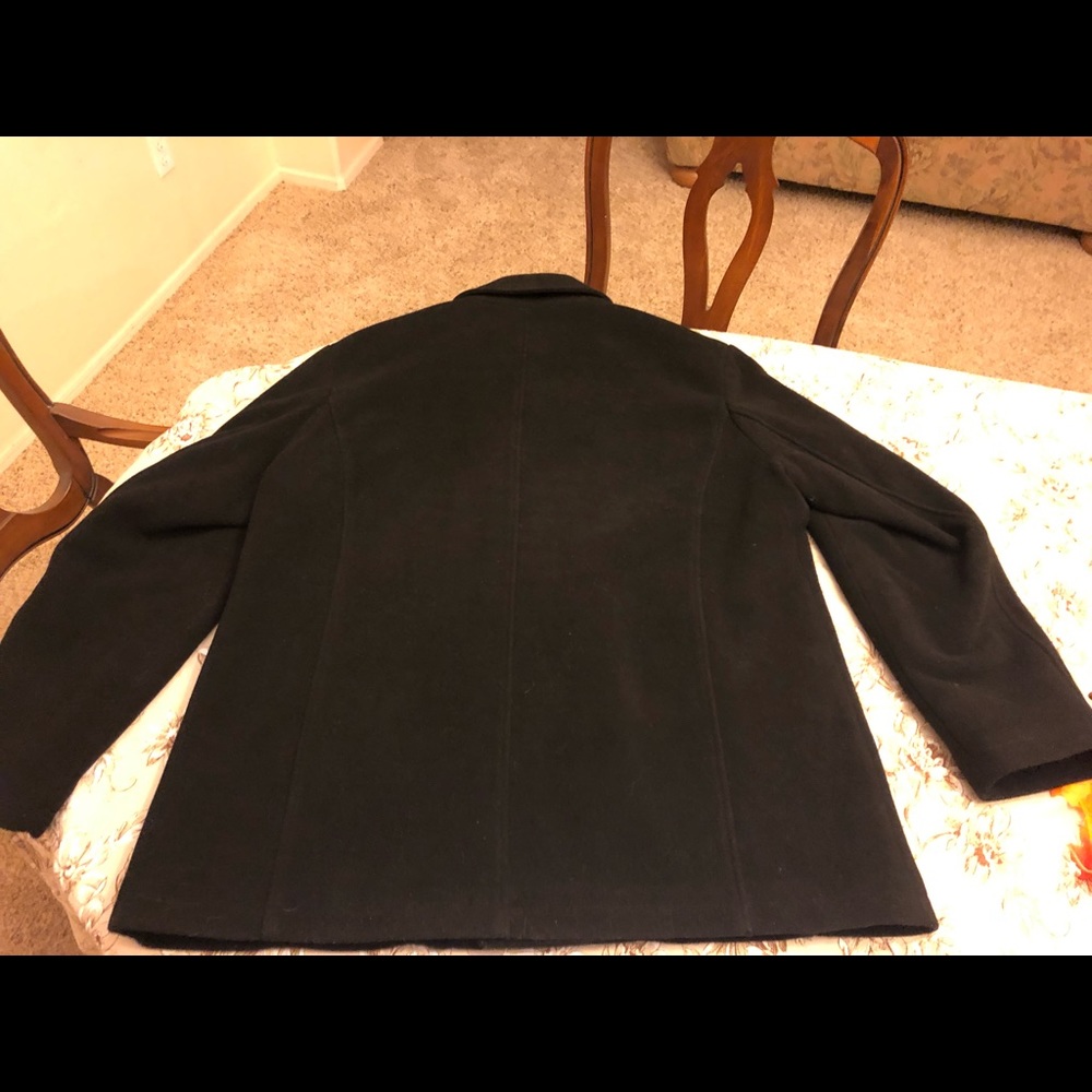 Pronto Uomo Black Wool Pea Coat - Picture 3 of 7